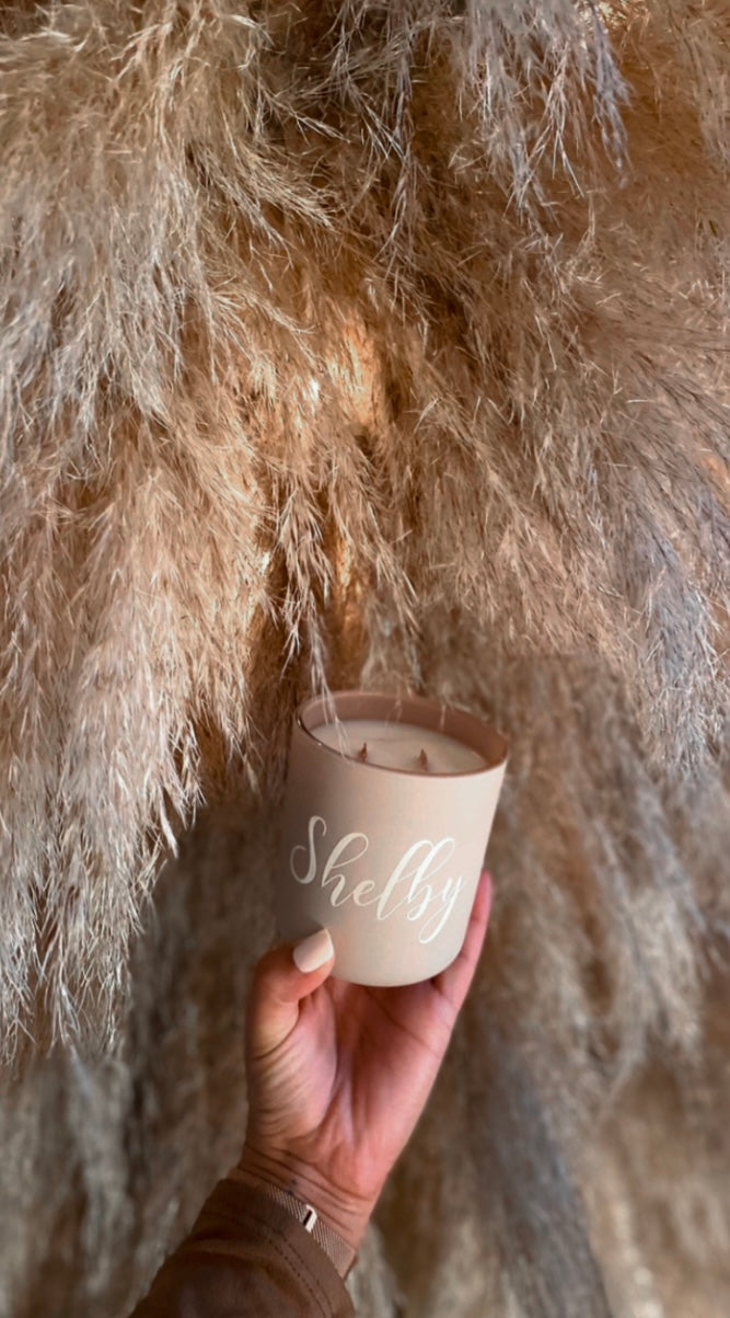 Personalized 8oz Cozy Scent- Matte Blush/ Nude Vase