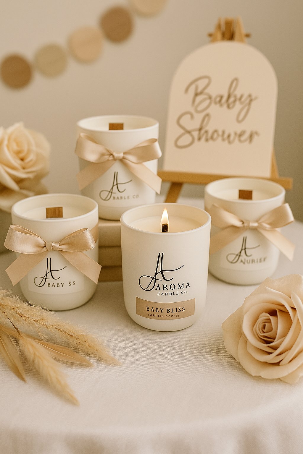 Handcrafted personalized candle by LaRoma with custom name label, elegant jar, and minimalist design — ideal for gifting or special occasions.